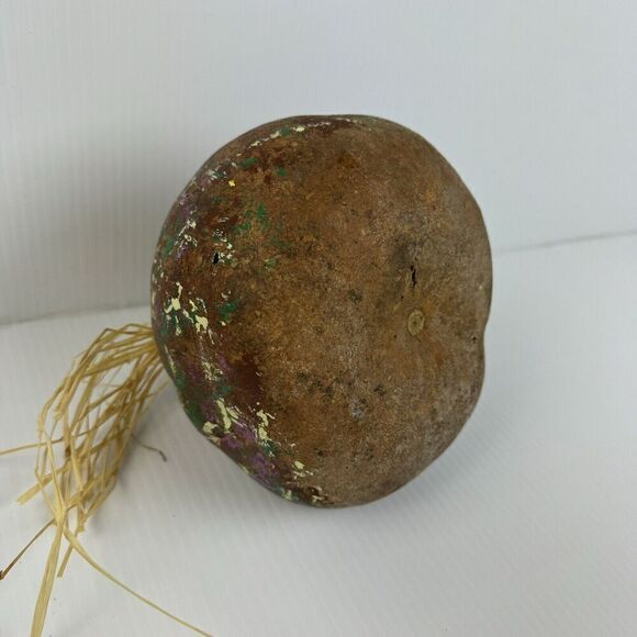 Hand Painted Gourd Decoration Folk Art Opens Up Vintage - Picture 9 of 11